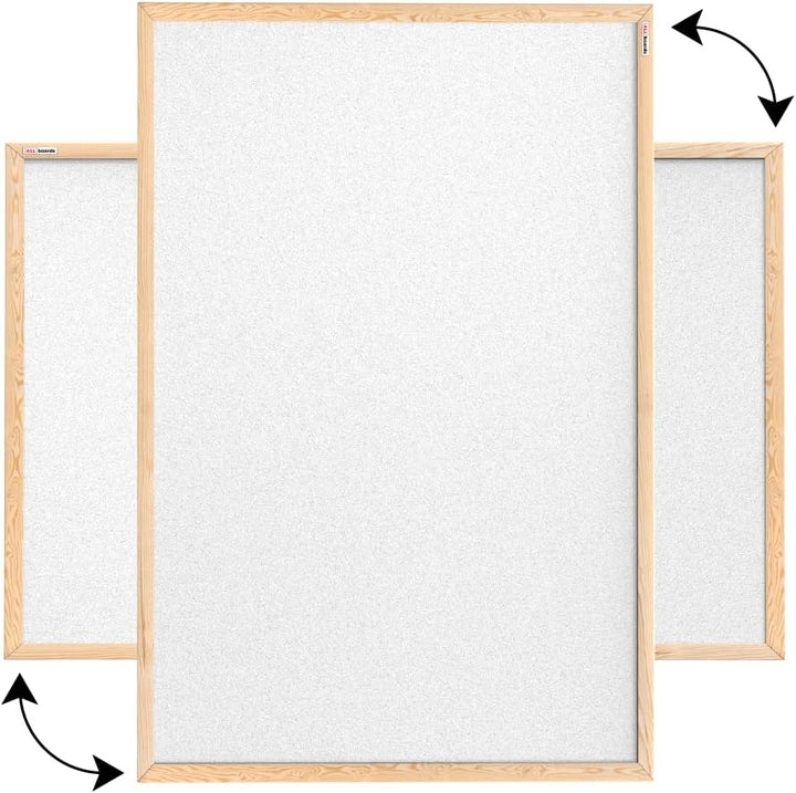 ALLboards Weiss Pinnwand mit Holz Rahmen 90x60cm Korktafel Korkwand Pinnwand Kork Farbiger Kork 90x6