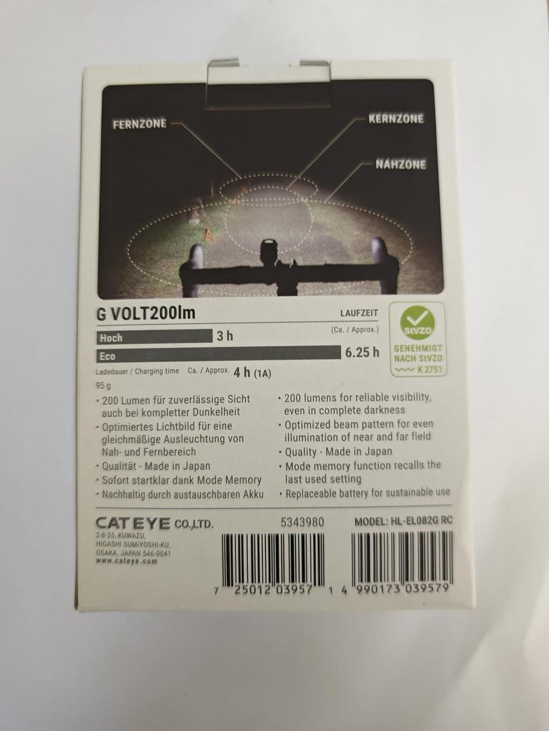 CatEye Frontlicht GVOLT200Lm-HL-EL082GRC USB-C
