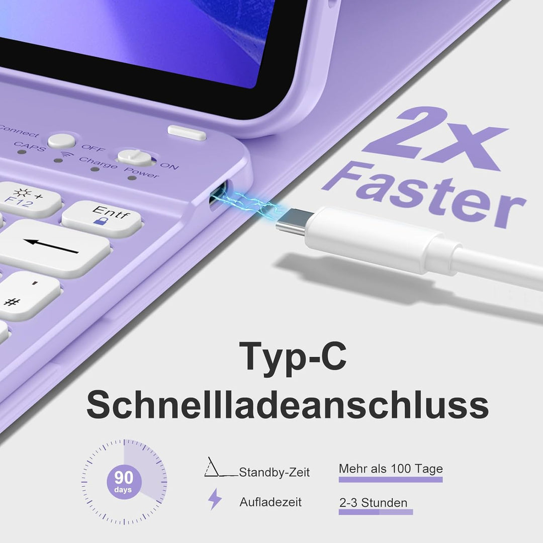 Hülle mit Tastatur für iPad Air 11 Zoll M3 2025 M2 2024/Air 5 Generation 2022 4 Gen 2020 10,9 Zoll,