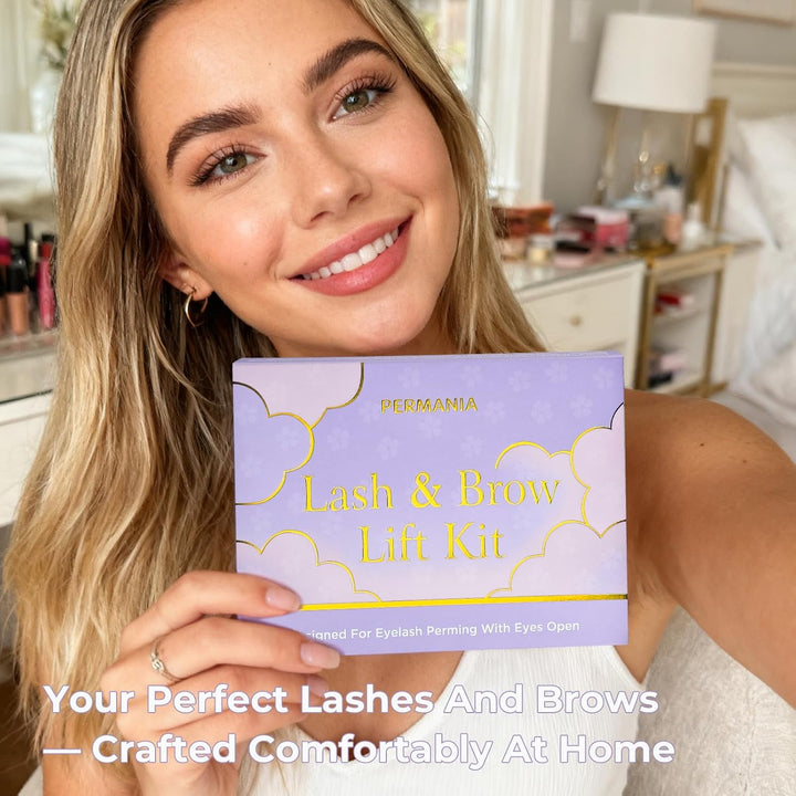 PERMANIA Wimpernlifting Set, Anfängerfreundliches Lash Lifting Set mit offenen Augen Silikonpads, 15