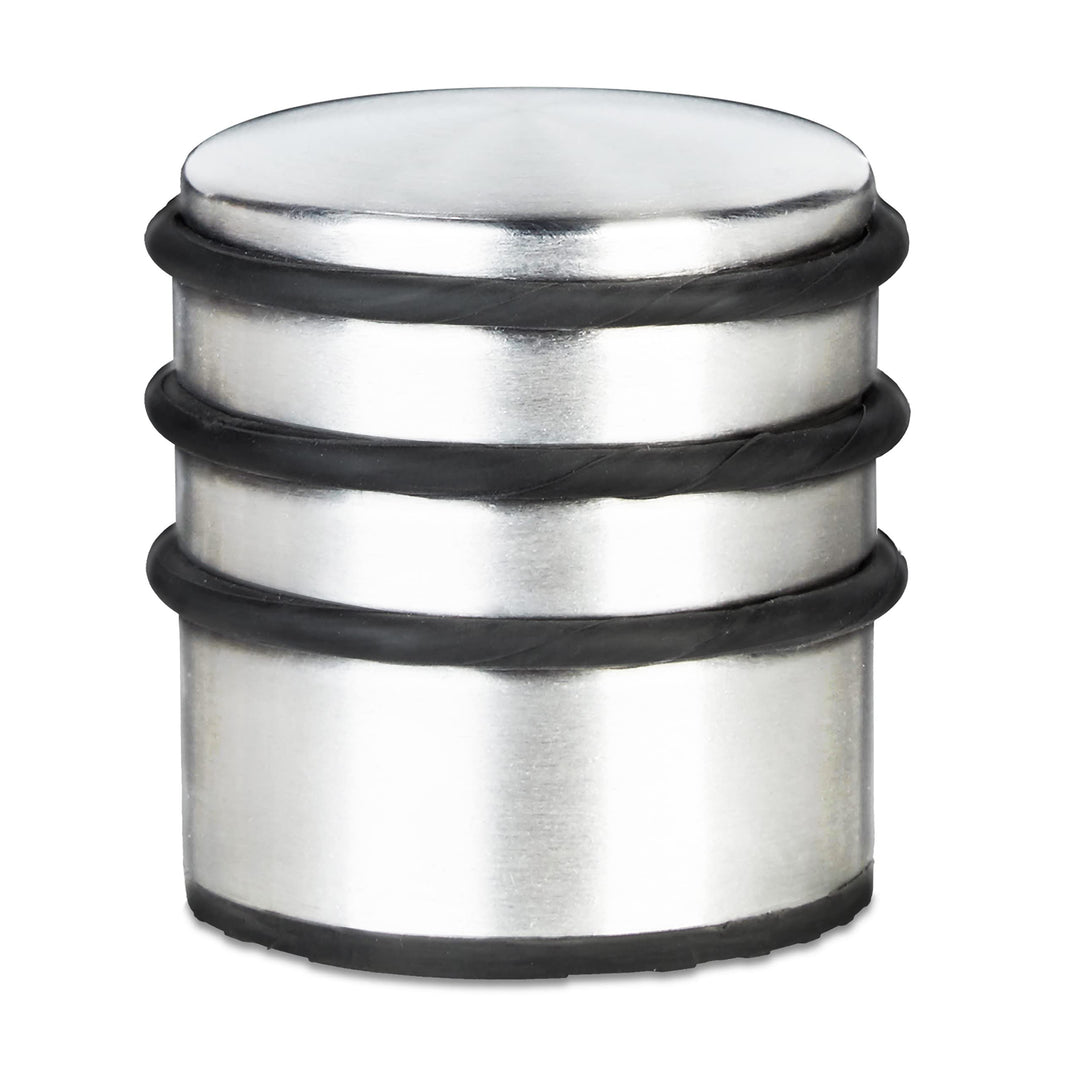 12x Türstopper, Türfeststeller, Türpuffer, Edelstahl, hoch, schwere Türen, Gummischutz, H x D: 7,5 x