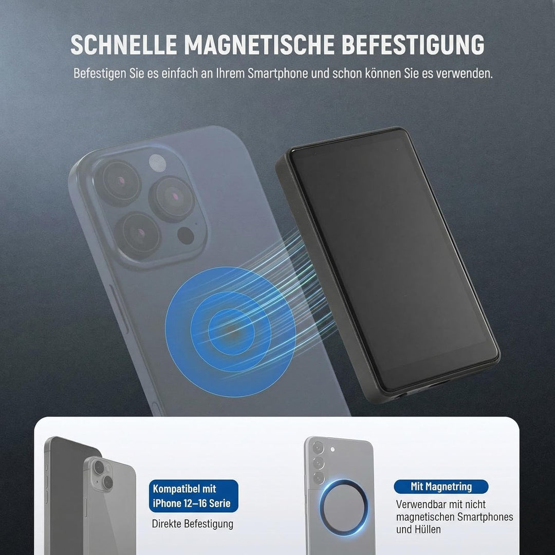 NEEWER Basics Magnetischer Vlog-Selfie-Monitor-Bildschirm, kompatibel mit iPhone, kabelloser Handy-K