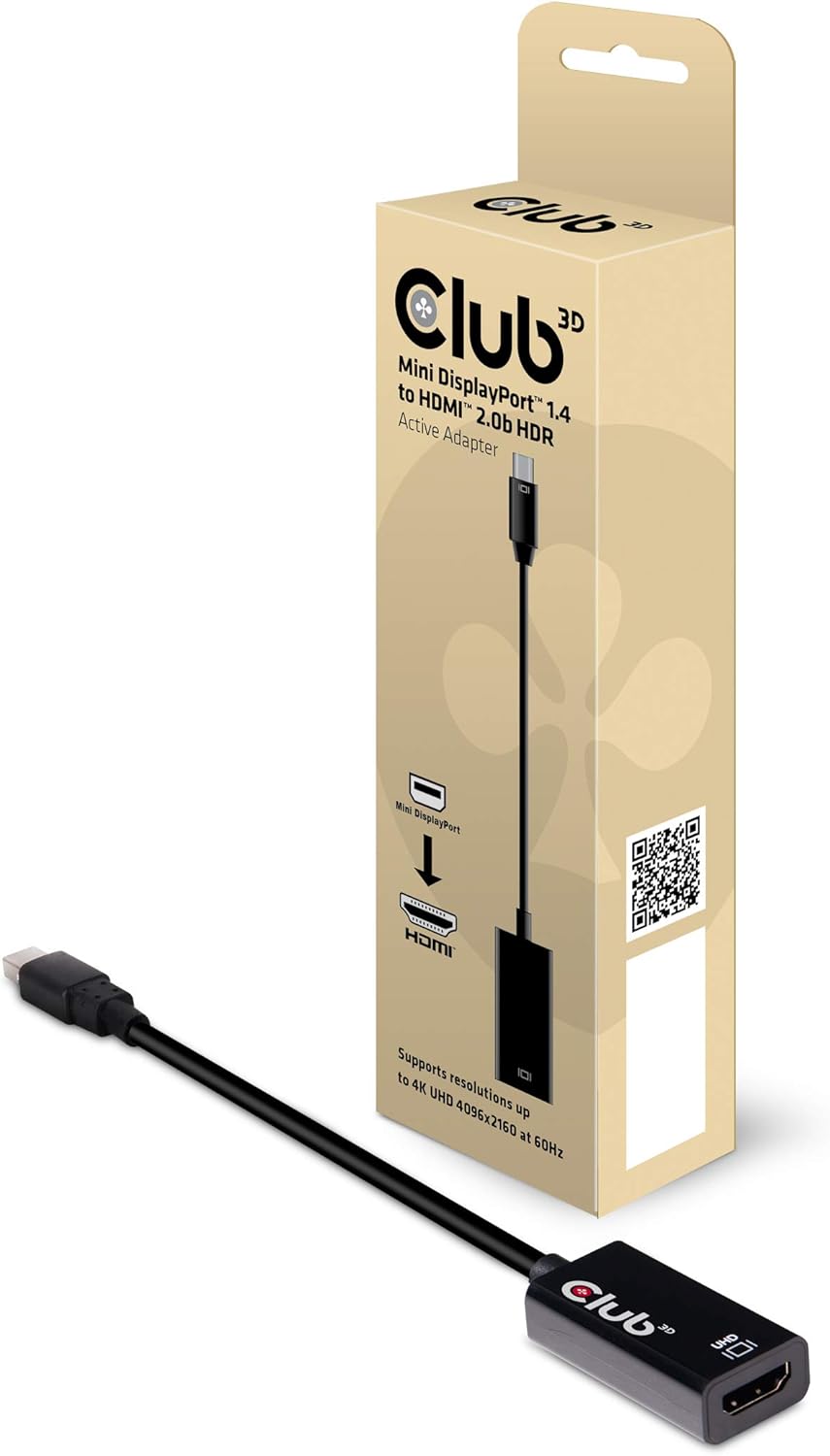 Club3D CAC-1180 DisplayPort Adapter [1x DisplayPort Stecker - 1x HDMI-Buchse] Schwarz, CAC-1180