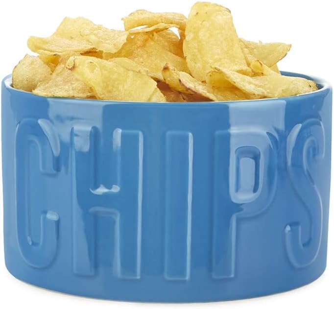 balvi Snackschale Chips Farbe Blau Die originelle und stilvolle Schale Fassungsvermögen 1 l Keramik