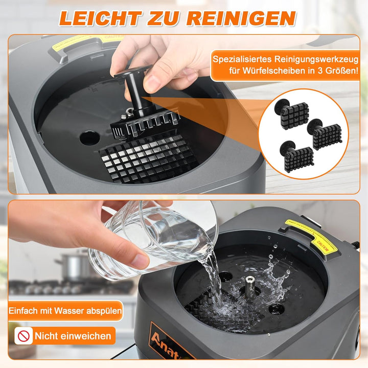 Anatole 6 in 1 Gemüseschneider Elektrisch Würfelschneider Professionell Gemüsehobel Wellenschneider