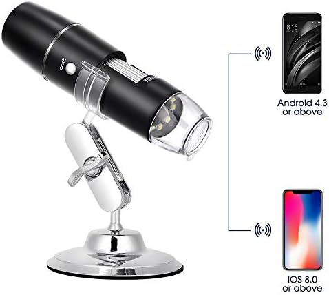 Digitales WiFi-USB-Mikroskop, Kamera-Vergrösserungsglas, 50-Fach bis 1000-fache Vergrösserung, 1080P