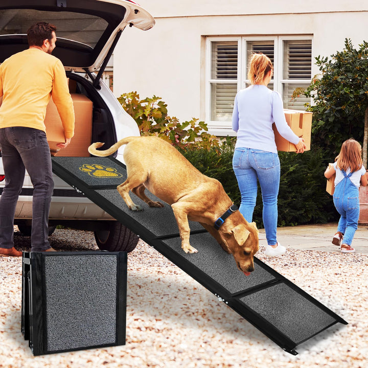 170cm Hunderampe Auto Klappbar Einstiegshilfe Auto für Grosse Hunde Auto mit Rutschfester Teppich Ca