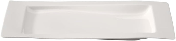 Villeroy und Boch NewWave Servierplatte, eckiger Servierteller, mit geschwungenen Linien, Premium Po