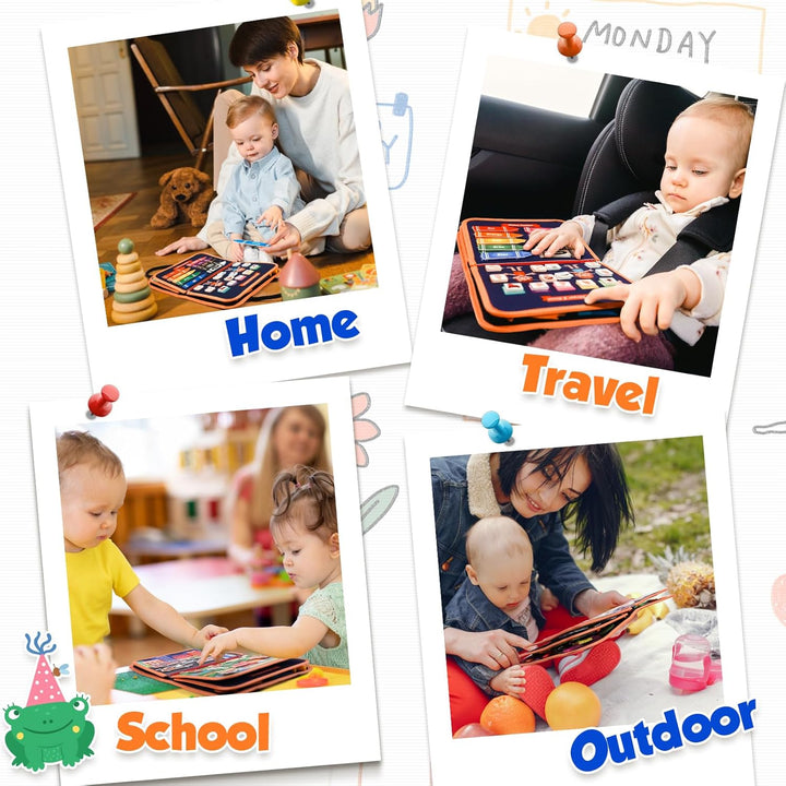 ZOOI Busy Board Montessori Spielzeug ab 1 Jahr, Busy Book Quiet Book Kinderspielzeug ab 1 2 3 4 Jahr