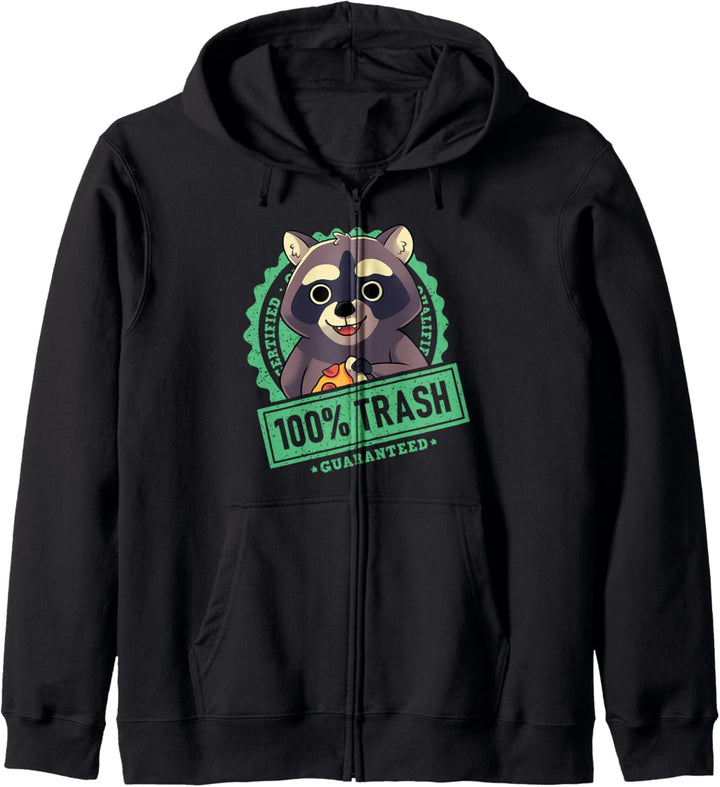 100% süsser Trash Panda Waschbär Siegelstempel Kapuzenjacke