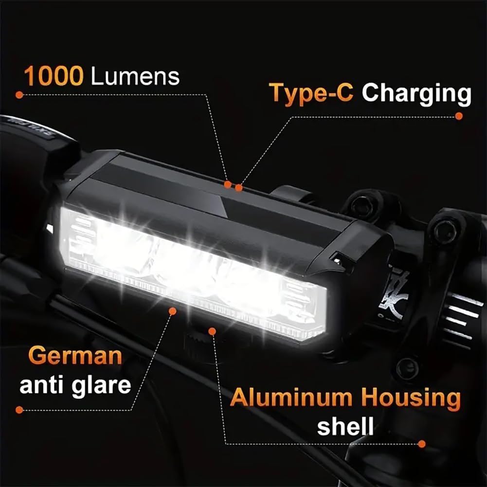 Ahead Frontlicht 1000-3250 Lux Superhelle LED Fahrradlampe, 2000-8000 mAh Mobile Leistung, StVZO Sta