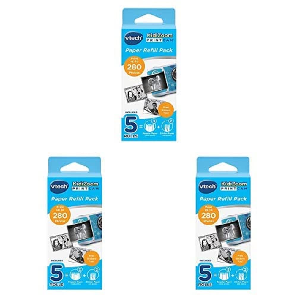 Vtech KidiZoom Print Cam - Thermopapier 80-417449 Kinderkamera, Mehrfarbig, 3er Pack, 3er Pack