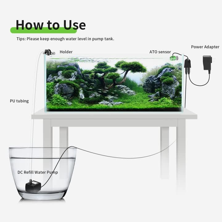 Fzone Automatisches Nachfüllsystem ATO für Aquarium mit Pumpe zur Obenbefüllung, Wassernachfüller mi