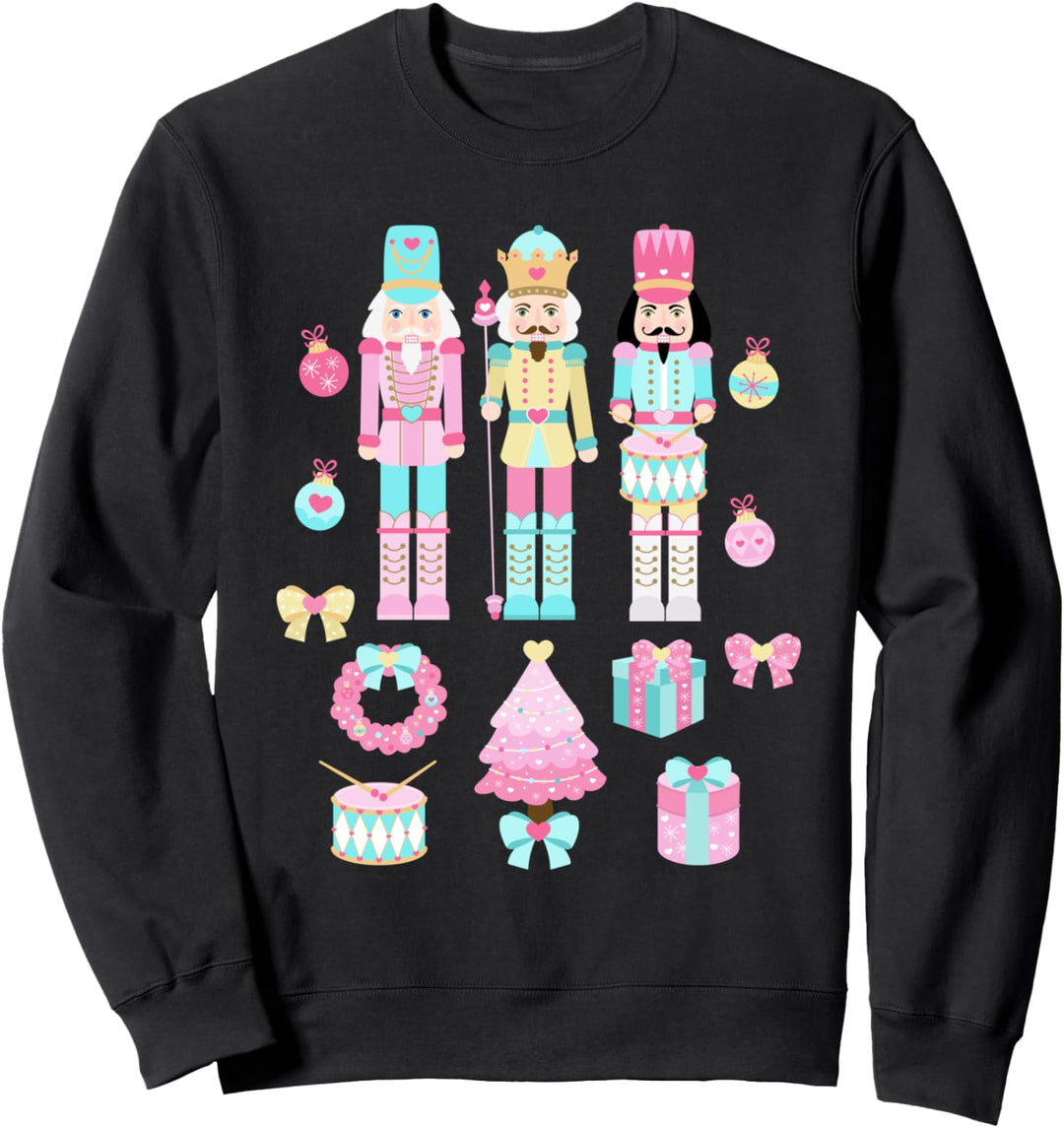 Nussknacker Pink Frohe Weihnachten Frohe Feiertage Hellblau Sweatshirt