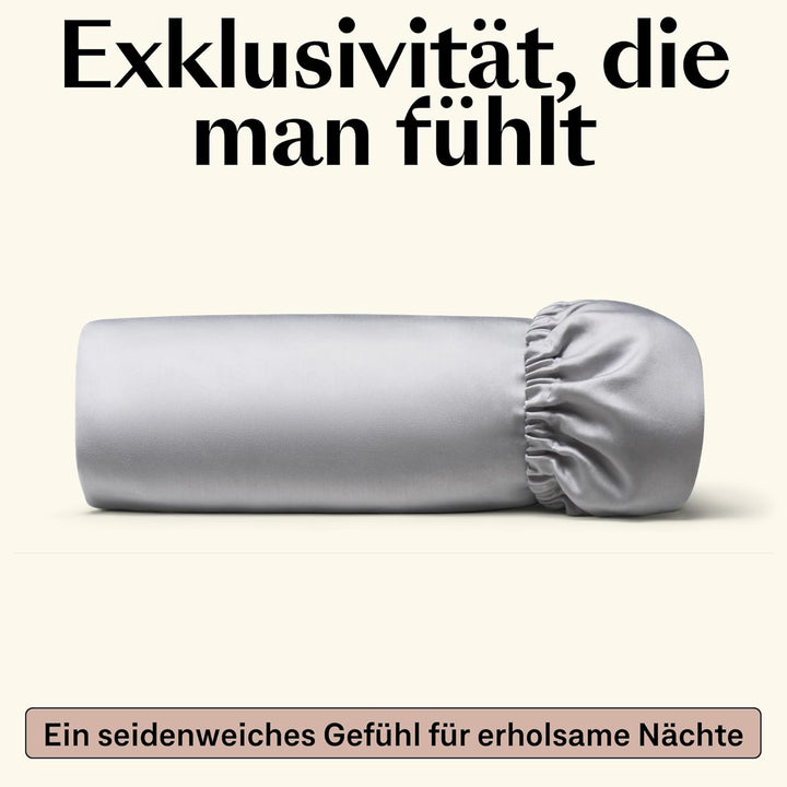 Amqua Mako Satin Kissenbezug 2er Set Kissenbezüge 80x80 cm, 100% ägyptische Baumwolle (Zertifiziert)