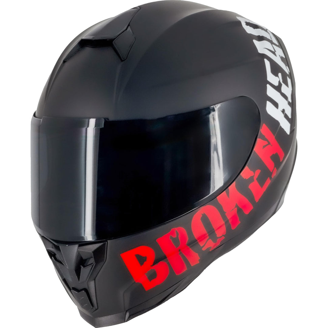 Broken Head BeProud Sport Rot Ltd Motorradhelm - Schlanker Integralhelm Mit Klarem + Schwarzem Visie