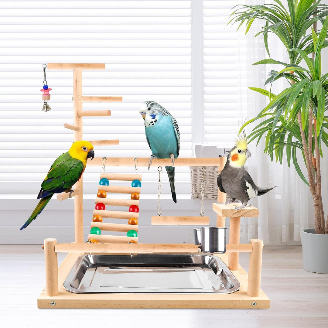 Vogelspielzeug, Papageienspielzeug, Wellensittich Spielzeug, Spielplatz Mit Feeder-Cup Spielzeug Lei