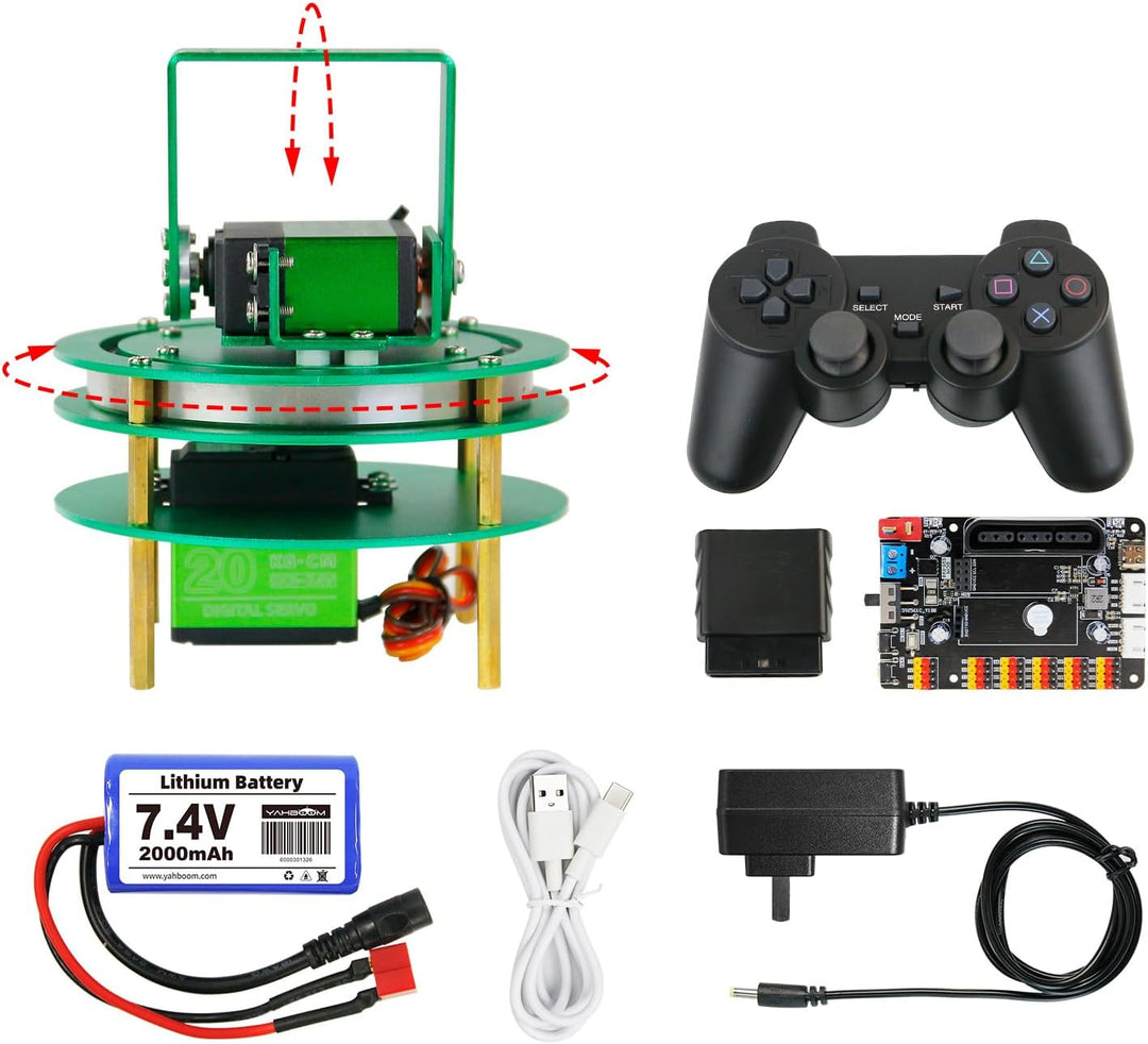 Yahboom 2-Wege Servo Kit für DIY Roboter, Elektrische Plattform mit Metallservo, Zubehör für Kamera
