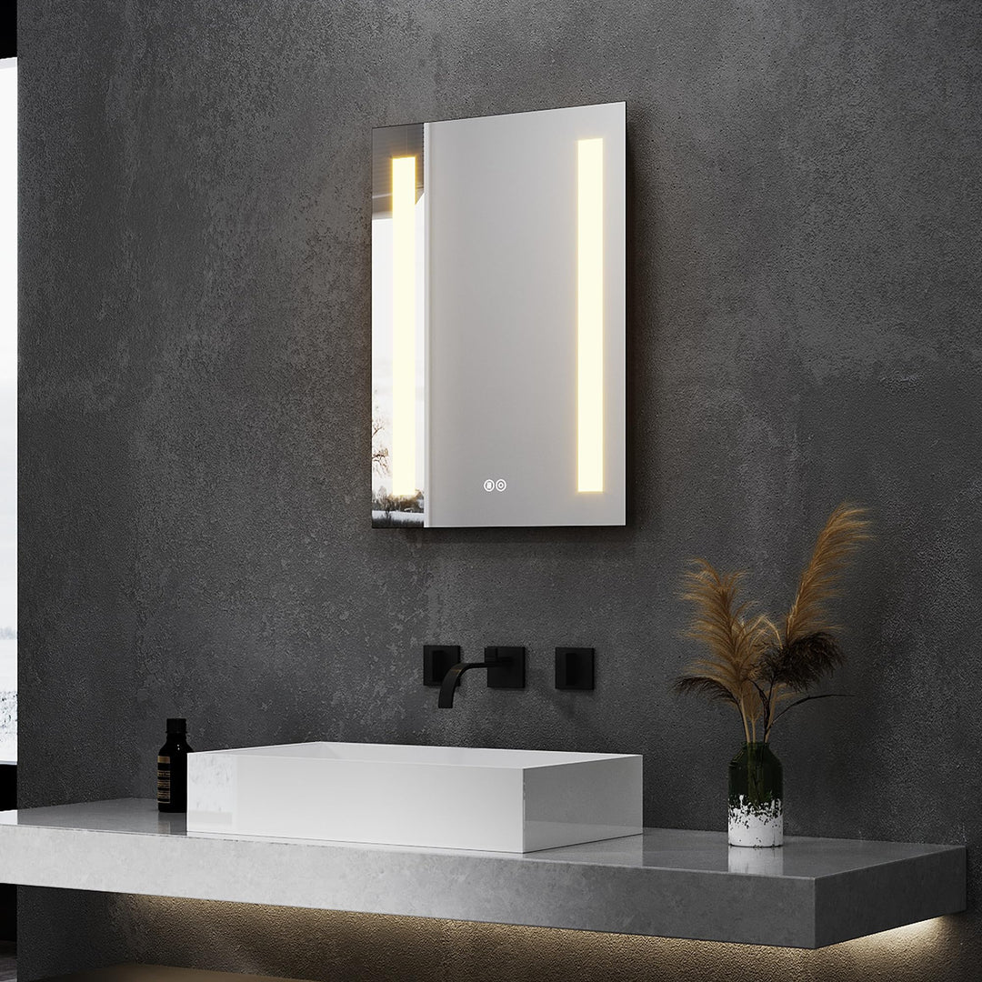 ELEGANT Badspiegel mit LED-Beleuchtung 50 x 70 cm Spiegel kaltweiss Energiesparend LED Badezimmer Wa