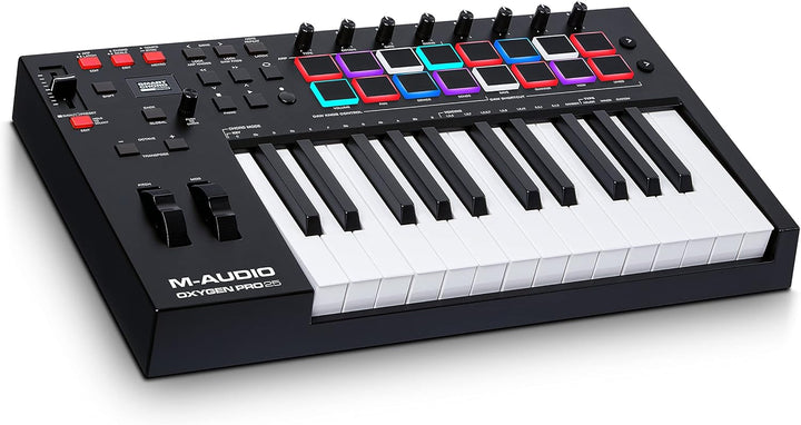 M-Audio Oxygen Pro 25 – 25-Tasten USB MIDI Keyboard Controller mit Beat Pads, MIDI-zuweisbaren Regle