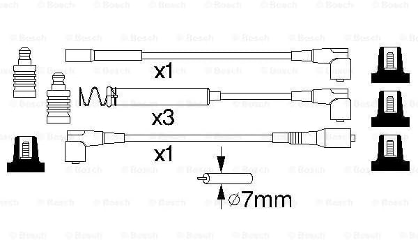 Bosch 0986356747 - Zündleitung - 5er Set