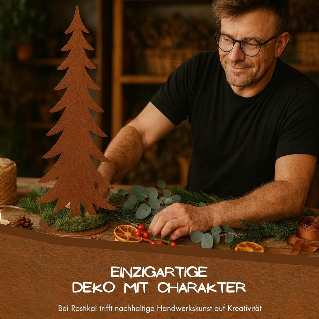 Rostikal Weihnachten Deko Tannenbaum 50 cm Weihnachtsdeko aussen Gartendeko Rost Höhe: 50 cm, Höhe: