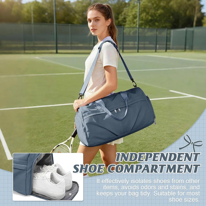HYC00 Sport Duffel Bag Damen Sporttasche mit Schuhfach Reisetasche Damen Herren Weekender Overnight