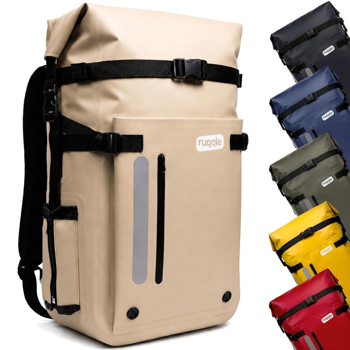 Ruqqle Wasserdichter Rucksack, vielseitig, wasserdicht Tasche, Dry Bag 20/30/45 l, mit 3 Aussentasch