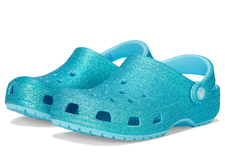 Crocs Unisex Kinder Classic Glitter Clog K Holzschuh 22.2 cm Getöntes Glas, 22.2 cm Getöntes Glas