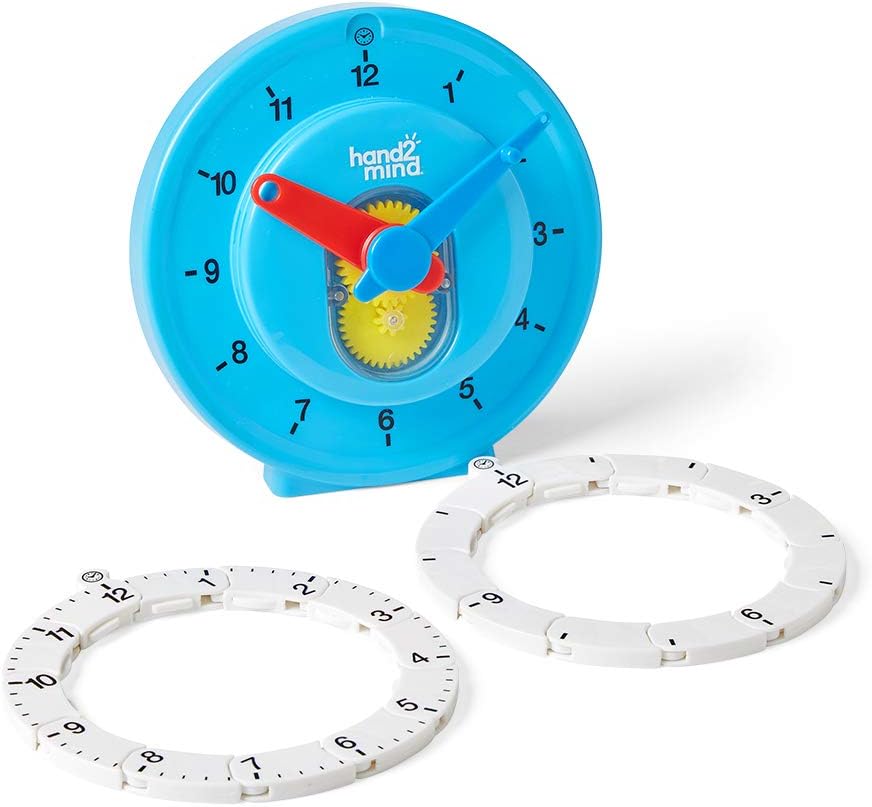 Learning Resources Zeitgemässe Zahlenleisten-Uhr für Kinder, Uhrzeit erlernen, Mathe-Anschauungsmate