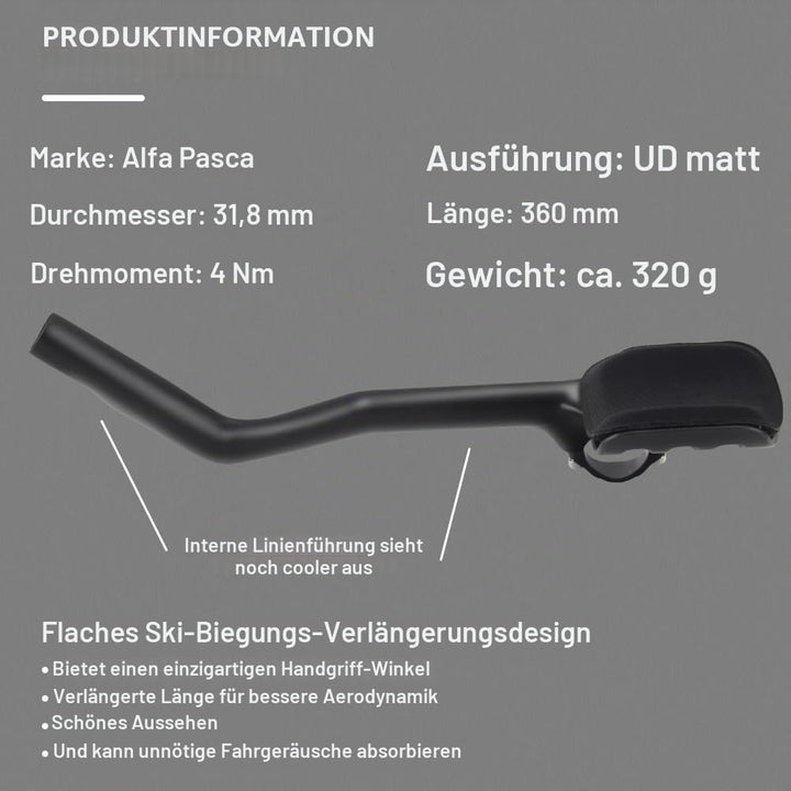 Alfa Pasca rennrad lenkeraufsatz triathlon 360mm aero triathlon lenker carbon 40° TT Bar Extender 40