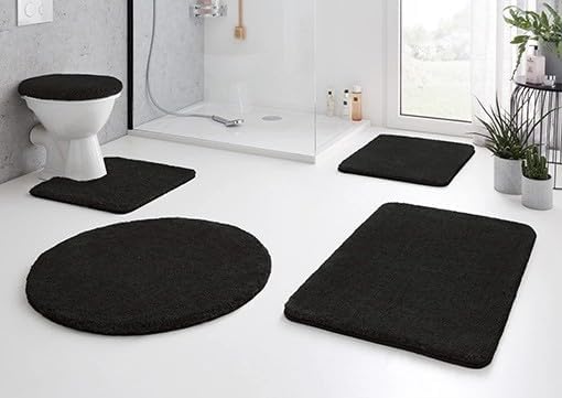 Kleine Wolke 5405926360 Badteppich Relax 60 x 100 cm schwarz, 60 x 100 cm Schwarz