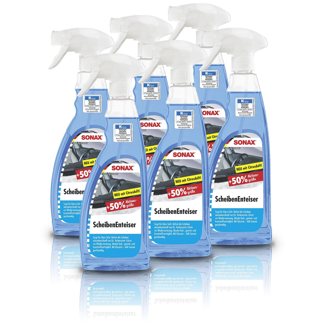 SONAX Scheibenenteiser Scheiben-Entfroster Sprühflasche Enteiserspray 6x 750ml