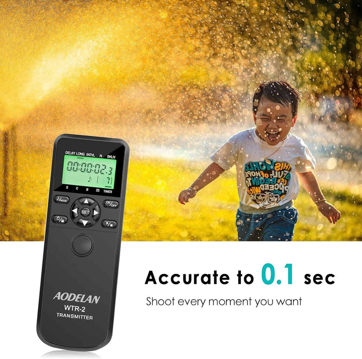 AODELAN WTR2 Kabelloser Fernauslöser Timer für Nikon D5300, D850, D810, D700, D500, D4, D5, D4s, D31