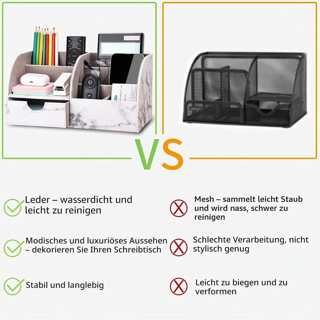 KINGFOM Büro Zubehör Schreibtisch, büroset schreibtisch set (Halb Pu-grauer Marmor), Marmor