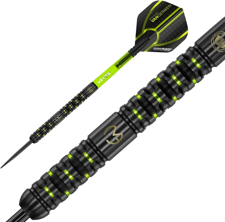 WINMAU Michael Van Gerwen MvG Adrenalin 24 Gramm Profi Wolfram Steeltip Dartpfeile Set mit Flights u