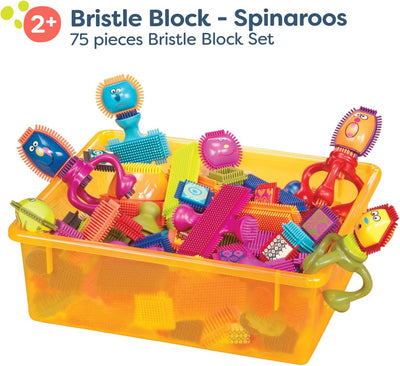 B. toys 75 Teile Bristle Blocks Spinaroos – STEM Bausteine Baublöcke Borsten Blöcke zum Zusammenstec