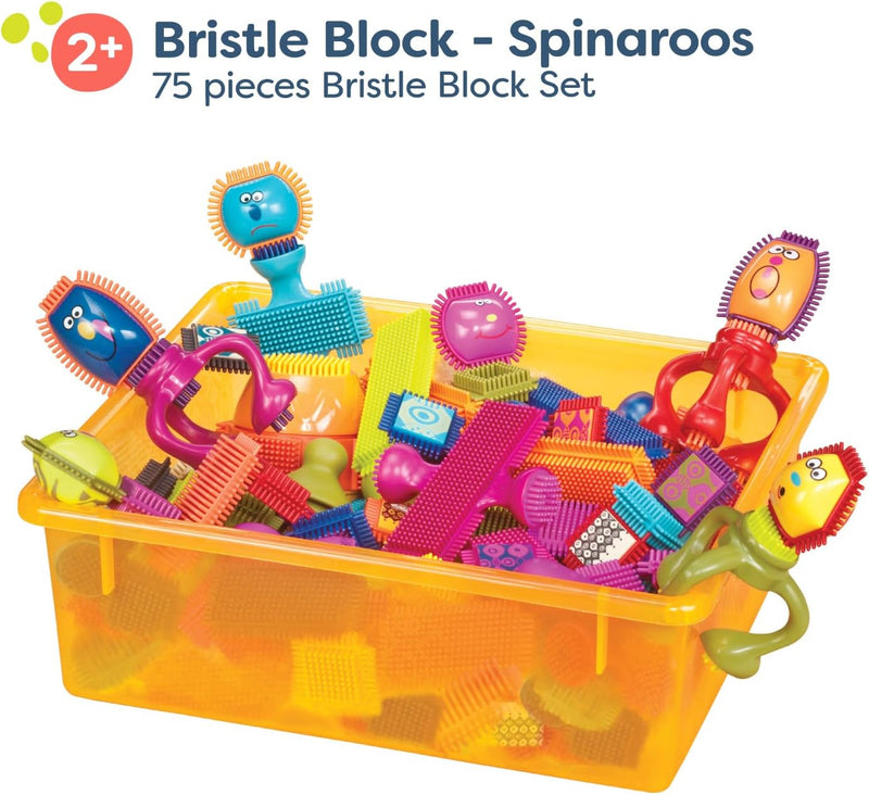 B. toys 75 Teile Bristle Blocks Spinaroos – STEM Bausteine Baublöcke Borsten Blöcke zum Zusammenstec