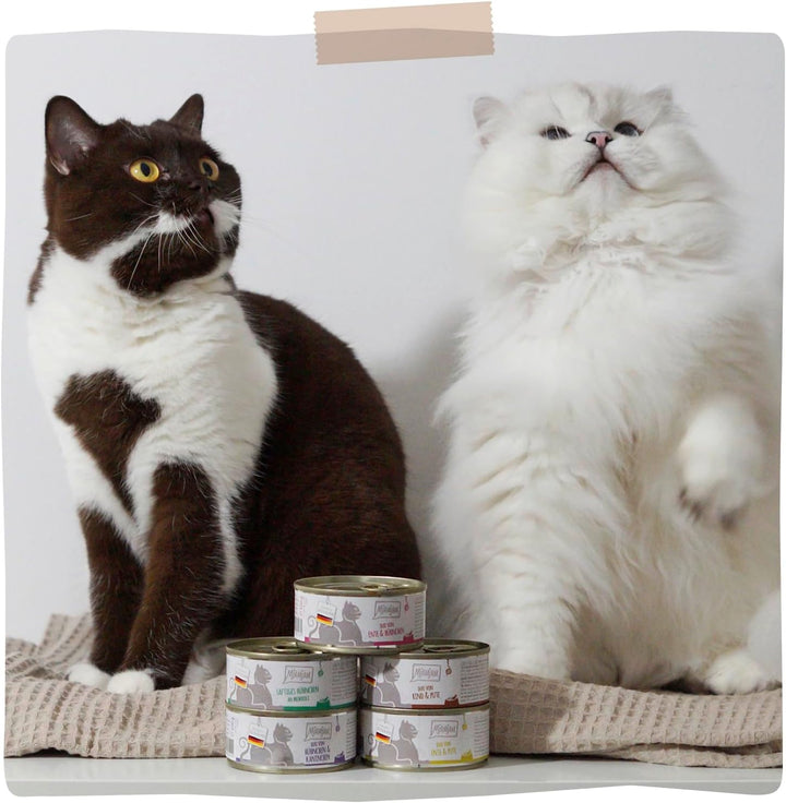 MjAMjAM - Premium Nassfutter für Katzen - DUO von leckerem Rind & guter Pute an gedämpftem Kürbis, 6