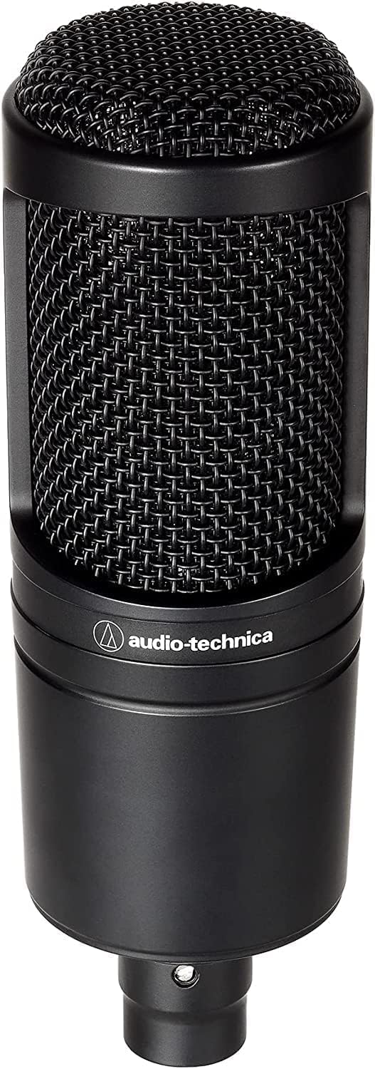 Audio-Technica 2020 Kondensatormikrofon mit Nierencharakteristik Schwarz Black XLR, Black XLR