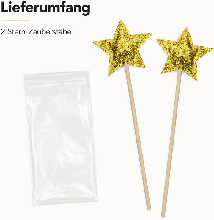 TOYANDONA Stern Zauberstab 2 Stücke Fee Zauberstab Angel Fairy Wands Sticks Princess Party Geburtsta