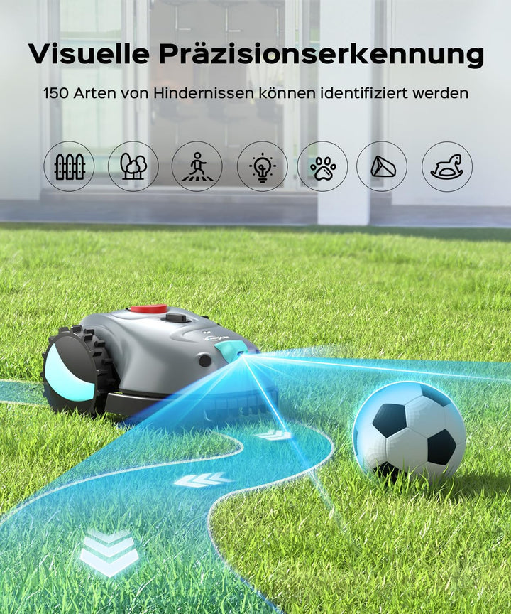 V100 Mähroboter ohne Begrenzungskabel Rasenroboter mit Kamera, Hindernisvermeidung, Vision Navigatio