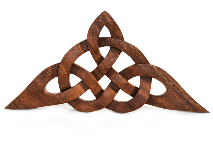 Windalf Handgearbeitetes Rustikales Holzbild Keltischer Knoten DIATHAN 35 cm Holzornament Wandbild S