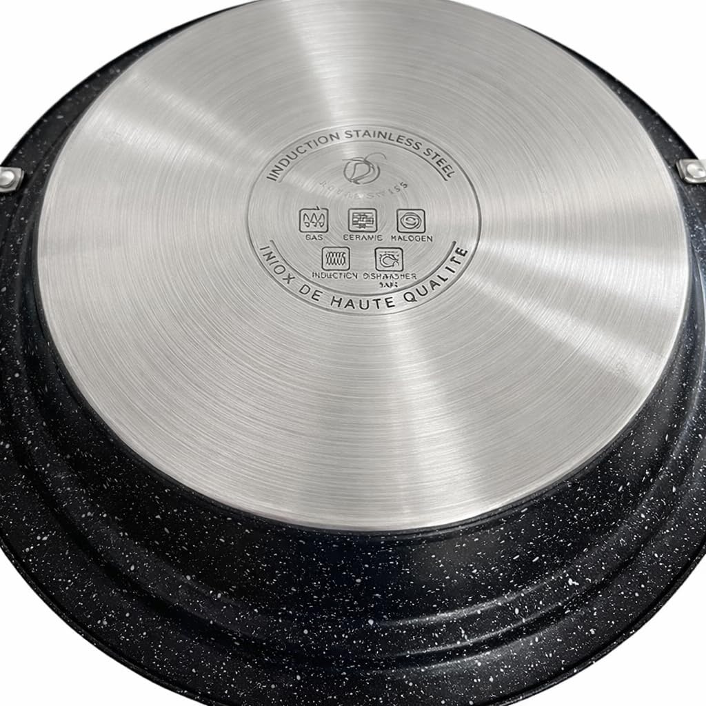 Royal Swiss Tajine 38 cm – Edelstahl mit Keramikdeckel & Dampfventil | Für Induktion, Gas, Ofen & Mi