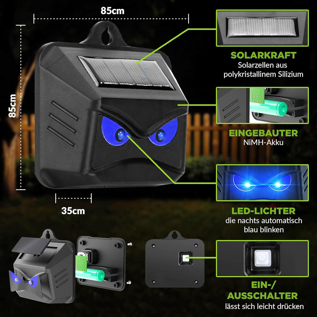 ISOTRONIC – Solar Tiervertreiber gegen Wildtiere wie Waschbären, Rehe, Füchse, Wildschweine u.v.m. –