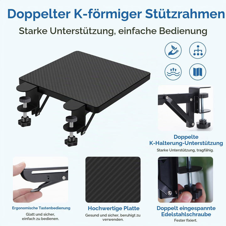 Ergonomische Schreibtisch Verlängerung 30×15cm 90° Faltbare Armauflage Schreibtisch Extender Armlehn
