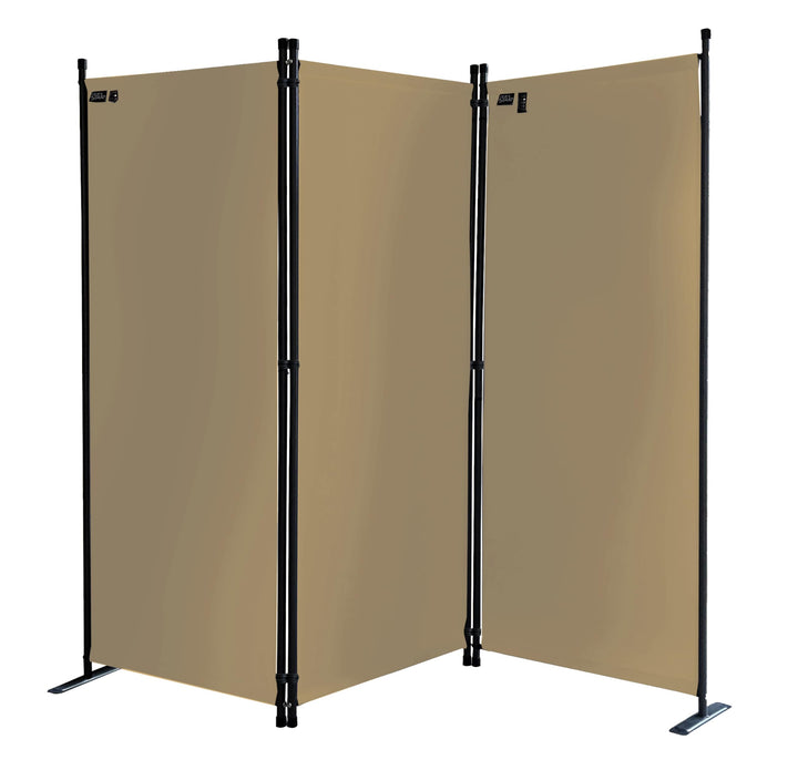 QUICK STAR Paravent 3 Teilig 170 x 165 cm Stoff Raumteiler Trennwand Balkon Sichtschutz Stellwand Fa