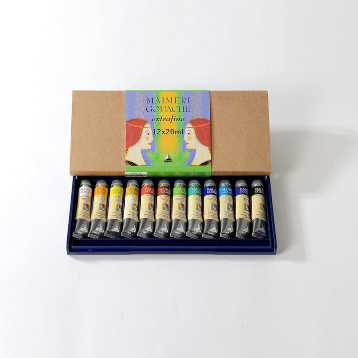 MAIMERI Gouache, Künstler Gouachefarbe, Kunststoffetui, Set, sortierte Farben, 12Stk - M2098335