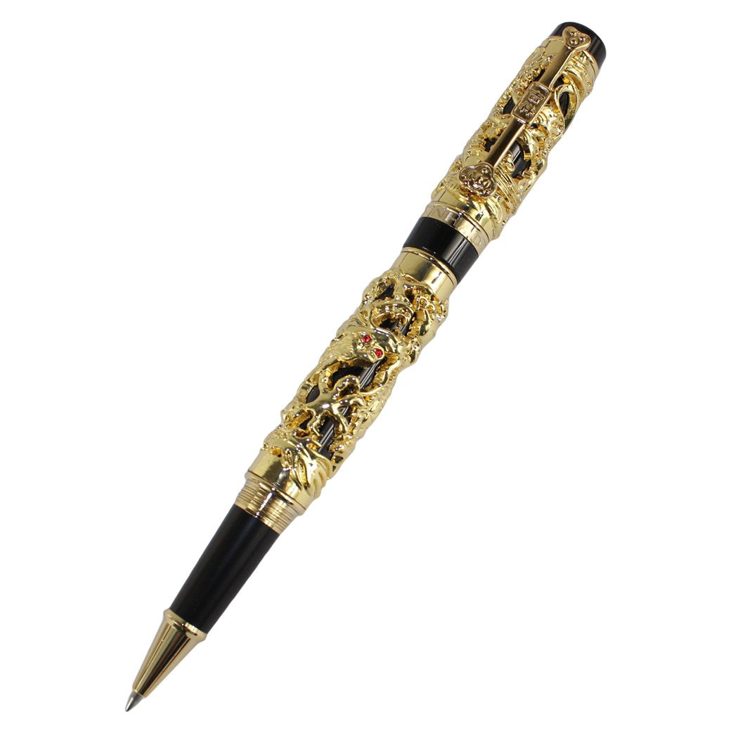 Gullor Sammler Luxus Rollerball Stift Drache und Phoenix schwarz und goldenen Stift balck and golden