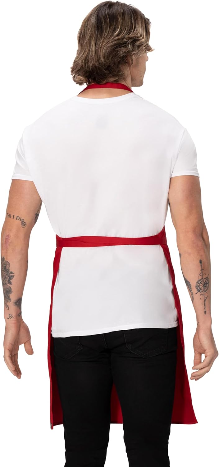 Colour by Chef Works B196 Verstellbare Latzschürze, Rot, Rot